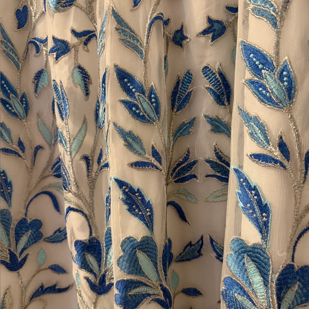 NWT Soft Surroundings Imani Blue Dream Embroidered Embelished maxi Skirt size 1X - Picture 6 of 8